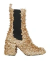 Laurence Dacade Woman Ankle Boots Gold Size 7 Textile Fibers In Gold