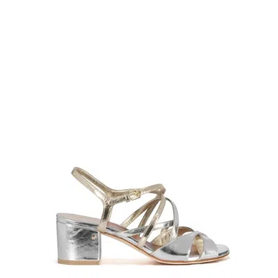 Laurence Dacade Women Janet Bi-color Metallic Leather Sandal In Silver/platine In Multi