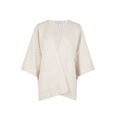 Laurence Tavernier Patterned Poncho Jacket In White