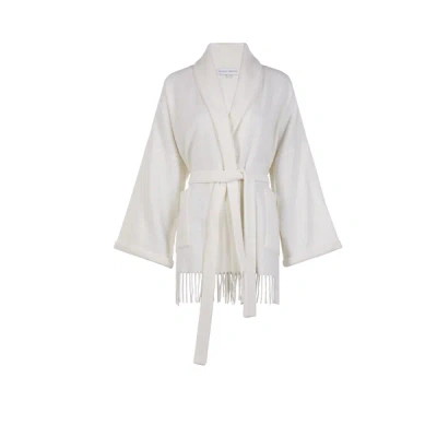 Laurence Tavernier Short Wool Poncho In White