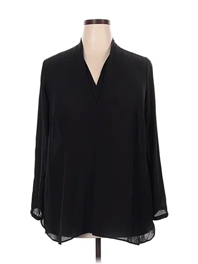 Pre-owned Laurie Felt 3/4 Sleeve Blouse In Black