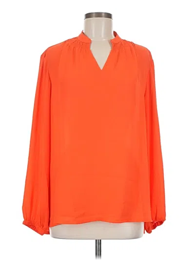 Pre-owned Laurie Felt 3/4 Sleeve Blouse In Orange
