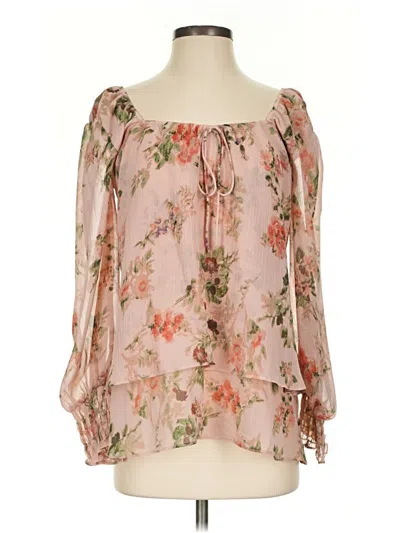 Pre-owned Laurie Felt 3/4 Sleeve Blouse In Pink