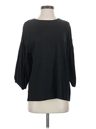 Pre-owned Laurie Felt 3/4 Sleeve Top Black Boatneck Tops