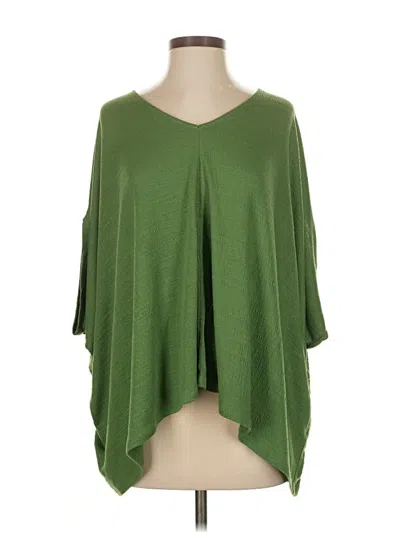 Pre-owned Laurie Felt 3/4 Sleeve Top Green V Neck Tops