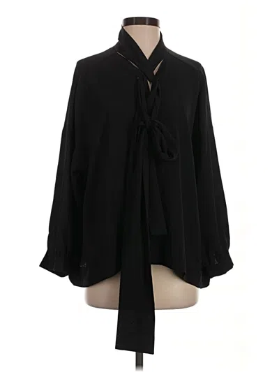 Pre-owned Laurie Felt Long Sleeve Blouse In Black