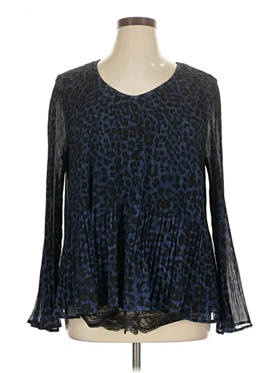 Pre-owned Laurie Felt Long Sleeve Blouse In Blue