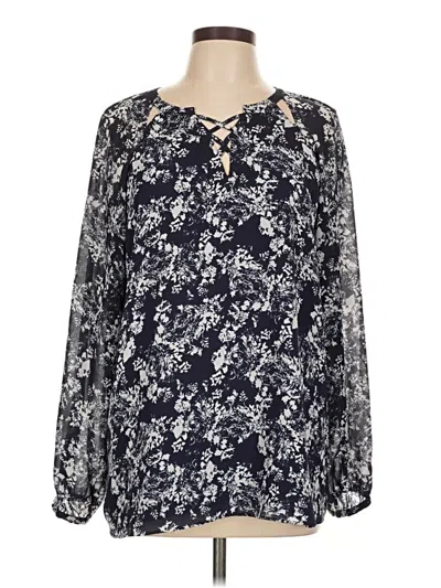 Pre-owned Laurie Felt Long Sleeve Blouse In Blue