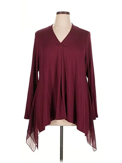 Pre-owned Laurie Felt Long Sleeve Blouse In Burgundy