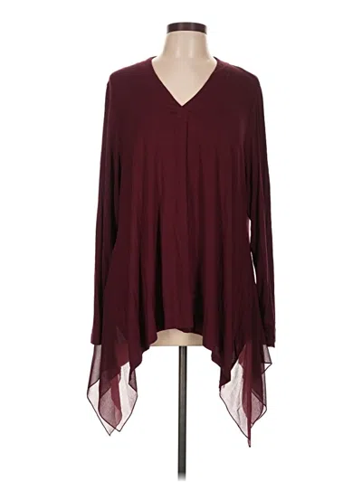 Pre-owned Laurie Felt Long Sleeve Blouse In Burgundy