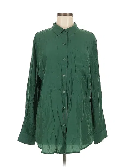 Pre-owned Laurie Felt Long Sleeve Blouse In Green