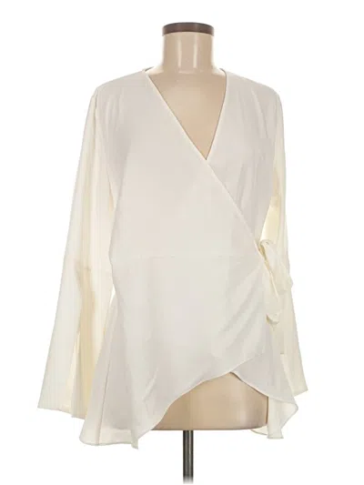 Pre-owned Laurie Felt Long Sleeve Blouse In White