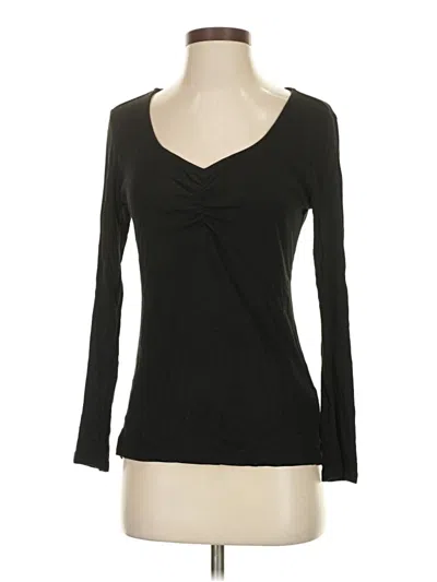 Pre-owned Laurie Felt Long Sleeve Top Black Sweetheart Neckline Tops