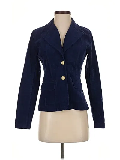 Pre-owned Laurie Felt Long Sleeve Top Blue Square Neckline Tops