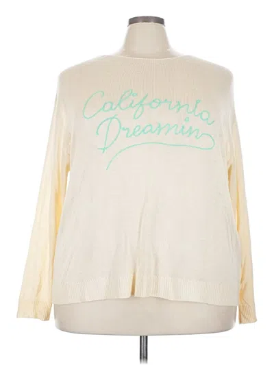 Pre-owned Laurie Felt Pullover Sweater In White