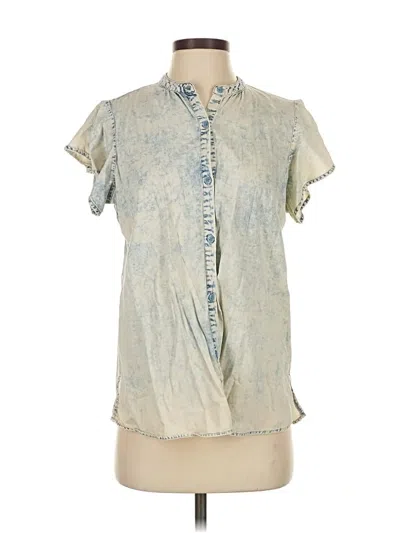 Pre-owned Laurie Felt Short Sleeve Blouse In Blue