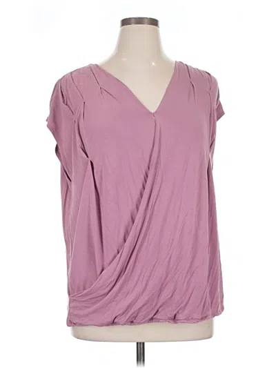 Pre-owned Laurie Felt Short Sleeve Blouse In Purple