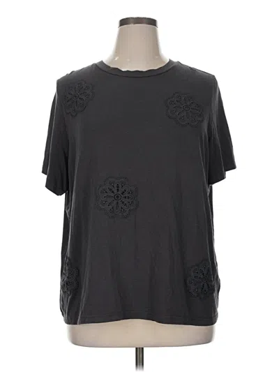 Pre-owned Laurie Felt Short Sleeve Top Gray Crew Neck Tops