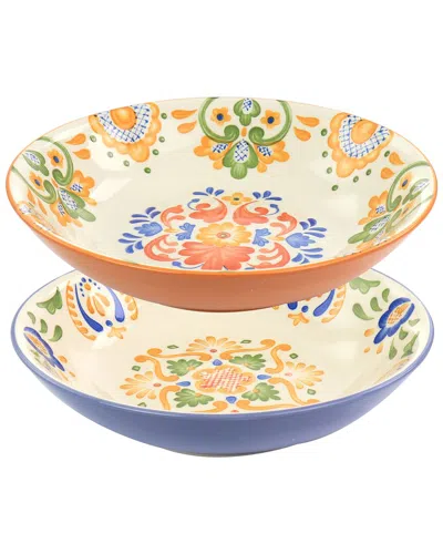 Laurie Gates Dnu  Tierra 2pc Round Stoneware Dinner Bowl Set