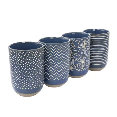 Laurie Gates Stoneware Coffee Mug In Blue