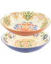 Laurie Gates Tierra 2pc Round Stoneware Dinner Bowl Set