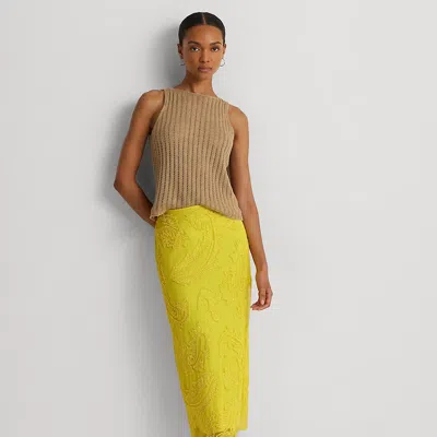 Laurèn Beaded Mesh Midi Skirt In Multi