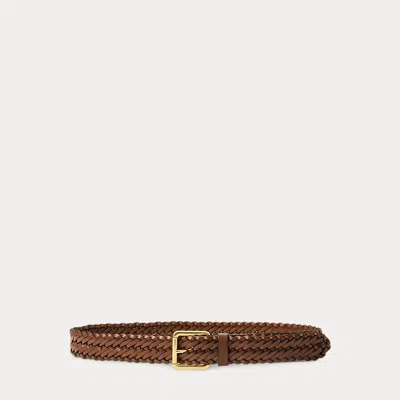 Laurèn Braided Vachetta Leather Belt In Brown