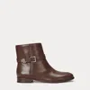 Laurèn Brooke Burnished Leather Bootie In Brown