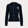 Laurèn Cable-knit Cotton Cardigan In Black