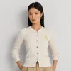 Laurèn Cable-knit Cotton Cardigan In White