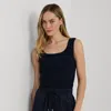 Laurèn Cable-knit Sleeveless Jumper In Blue