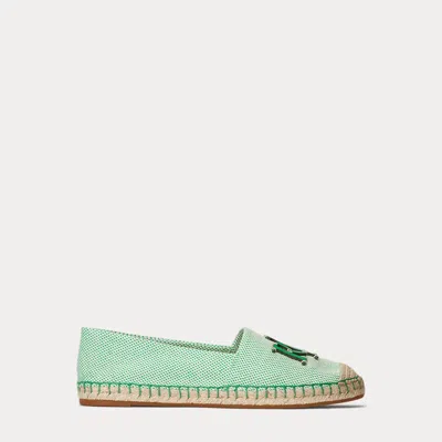 Laurèn Cameryn Iii Canvas & Leather Espadrille In Green