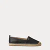 Laurèn Cameryn Iv Tumbled Leather Espadrille In Black