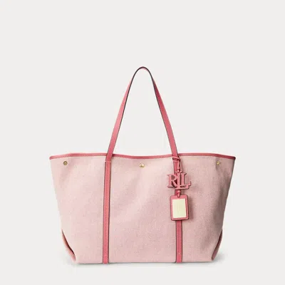 Laurèn Canvas & Leather Large Emerie Tote In Pink