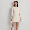 Laurèn Cape Georgette Cocktail Dress In Neutral