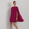 Laurèn Cape Georgette Cocktail Dress In Pink