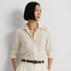 Laurèn Classic Fit Crepe Shirt In Neutral