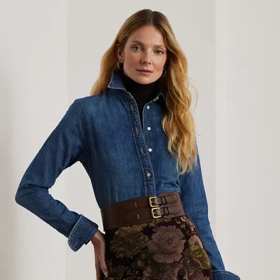 Laurèn Classic Fit Denim Shirt In Blue