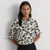 Laurèn Classic Fit Leaf-print Voile Shirt In White