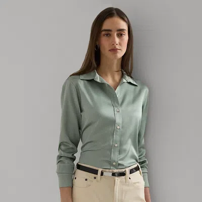 Laurèn Classic Fit Satin Charmeuse Shirt In Multi