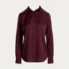Laurèn Classic Fit Satin Charmeuse Shirt In Burgundy