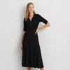 Laurèn Cotton-blend Polo Dress In Black