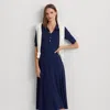 Laurèn Cotton-blend Polo Dress In Blue