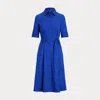 Laurèn Cotton-blend Shirtdress In Blue