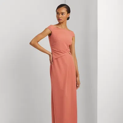 Laurèn Crepe Off-the-shoulder Gown In Pink