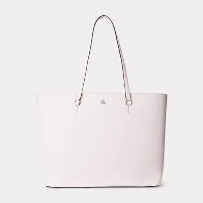 Laurèn Crosshatch Leather Large Karly Tote In Pink