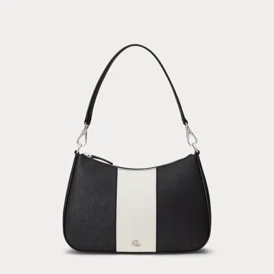 Laurèn Crosshatch Leather Medium Danni Bag In Black