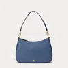 Laurèn Crosshatch Leather Medium Danni Bag In Blue