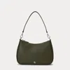 Laurèn Crosshatch Leather Medium Danni Bag In Green