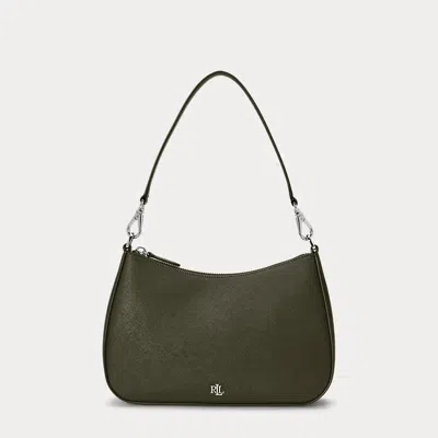 Laurèn Crosshatch Leather Medium Danni Bag In Green